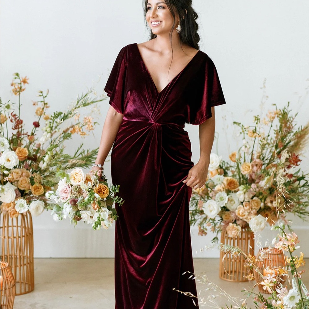 Revelry Burgundy Velvet Maxi Dress